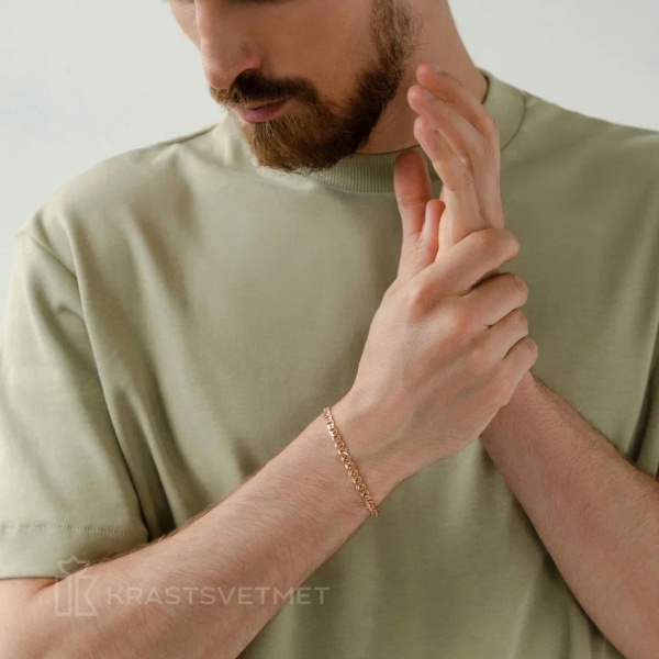 Браслет из красного золота, плетение «Нонна»